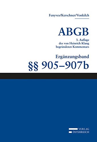 Preisvergleich Produktbild Großkommentar zum ABGB - Klang Kommentar: §§ 905-907b, Ergänzungsband