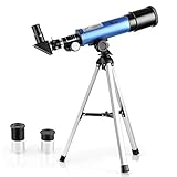 Telmu - Telescopio Astronomico para Niños F36050M Oculares Huygoens de H6mm y H20mm Telescopio Refractor para El Terrestre Y Cielo