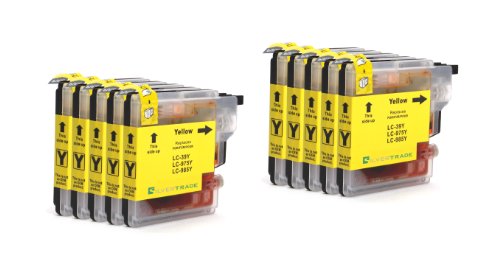 10x yellow Patronen kompatibel zu Brother LC985Y L39Y für Brother DCP-J125 DCP-J140W DCP-J315 DCP-J315W DCP-J515W MFC-J220 MFC-J265W MFC-J270W MFC-J280W MFC-J410 MFC-J415W