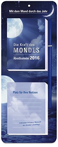 Memoboard - Die Kraft des Mondes 2016: Abreißkalender mit Notizblock und Stift