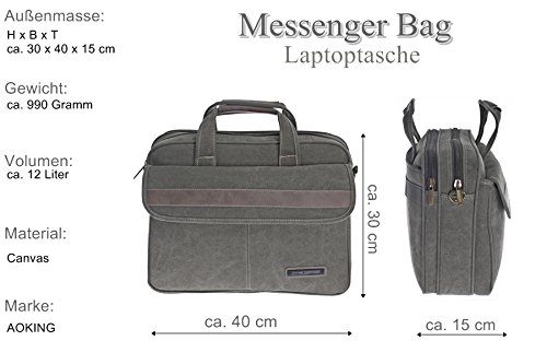 FLUGBEGLEITER MESSENGER UMHÄNGETASCHE ARBEITSTASCHE SCHULTER HERREN TASCHE Stoff Canvas - 7