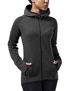 Urban Classics TB1325 Damen Kapuzenpullover Ladies Athletic Interlock Zip Hoody