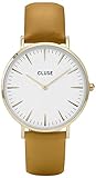 Cluse Unisex Erwachsene Digital Quarz Uhr mit Leder Armband CL18419