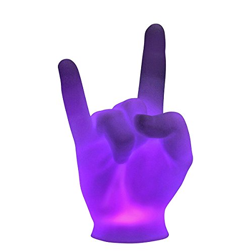 Akku LED Rock-Faust Metal Hand Punk Rock Hand mano cornuto – Pommesgabel Devils Horns ca 31 (B) x 24 (T) x 52 (H) cm - 8