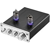 Nobsound HiFi 6J1 Vacuum Tube Preamplifier Stereo PreAmp Digital Treble&amp;Bass Tone Control (Silver)