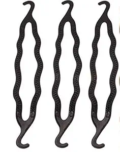 The Perfect Lifestyles 3 pcs Magic Tail Hair Braid Ponytail Twist Styling Maker Clip Tool Black
