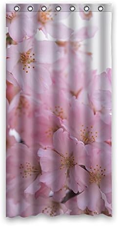 Clusters of Pink Cherry Blossoms Waterproof Polyester Fabric Shower Curtain Bathroom Decorative 36"x72" (90cm x 183cm)