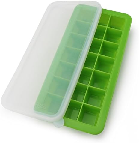 Silicone Ice Cube Trays Molds with Lid , Ice Maker Food Storage Container, Contain for Puree Fruit Vegetable Soup Sauce, 21 Ice Cubes Cool Vodka Whisky Cocktail Highball Coffee Iced Tea