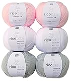 Woll-Set Babywolle Rico Baby Classic 6x50g #21, Weiche Wolle Zum Stricken und Häkeln