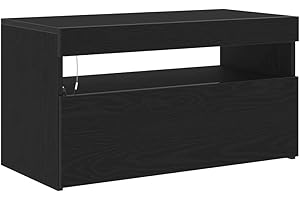vidaXL TV Cabinet Black 75 x 35 x 40 cm Engineered wood, Stylish Tv Cabinet, Modular Entertainment Center, Functional Living Room Storage, Contemporary Media Console for Home