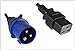 Price comparison product image IEC 60309 16A blau auf C19, 3m, TÜV