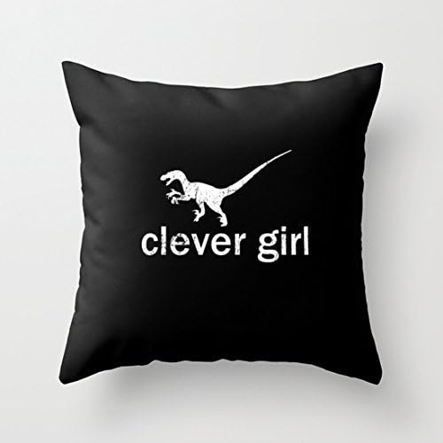 GraebnerSaleStore 18X 18inch Pastoral Style Cotton Linen Decorative Throw Pillow Cover Cushion Case Clever Girl Jurassic Park H:271