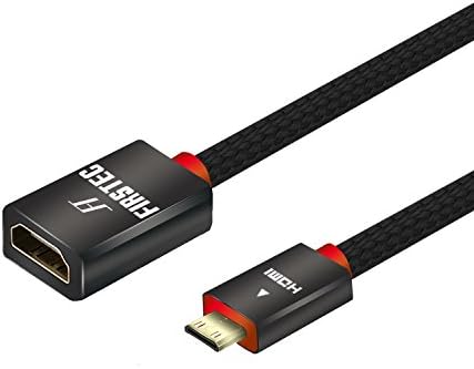 FIRSTEC Bi-Directional Mini HDMI to HDMI Cable Mini HDMI Male to HDMI Female Adapter Cable for Raspberry Pi, Camera, Camcorder, DSLR, Tablet, Video Card