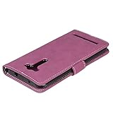 BONROY® Tasche Hülle für Handyhülle für Asus ZenFone 2 Laser ZE550KL (5.5 Zoll) Retro matte Leder PU Leder Flip Schutzhülle Case Cover Etui Lederhülle mit Silikon Back Cover PU Leder Handytasche im Bookstyle Stand Funktion Kartenfächer Schale Stoßfest Handyhülle für Asus ZenFone 2 Laser ZE550KL (5.5 Zoll) - 