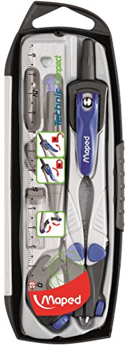 Maped Technic Compact - Comp  s con accesorios intercambiables  estuche con 5 piezas 