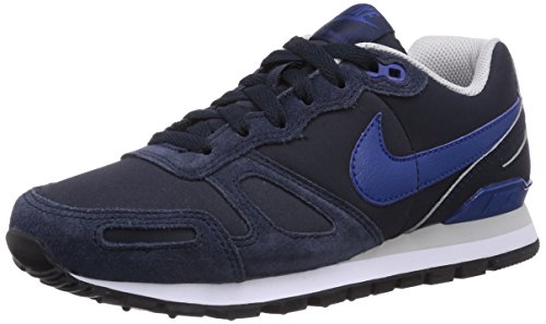 Nike Air Waffle Trainer Leather, Unisex-Adult Trainers, Grey (Drk Obsdn/Gym Bl/Lght Ash Gry), 8 UK