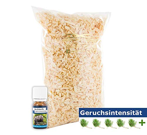 Preisvergleich Produktbild Gesundheitskissen.at 250g Zirbelino® Zirbenspäne Deluxe (ca. 12 Liter) + Bio Zirbenöl (10ml)