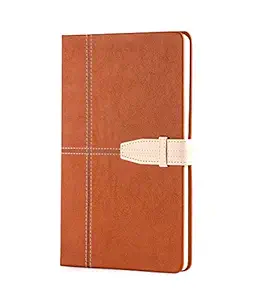 Groupy Vegan Leather Bound Cover 80 GSM Ruled Paper Notebooks for College Students and Corporate Executive Notes Writing - A5 Size, Stylish Designer Stationery Notebook Diary Journal for Men Women