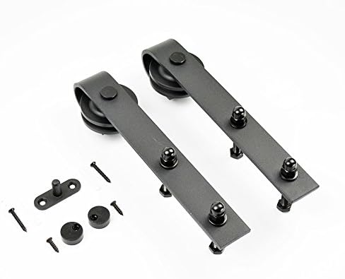 AiHom 1 Pair Carbon Steel Sliding Barn Wood Door Flat Style Rollers for Sliding Closet Hardware Kit