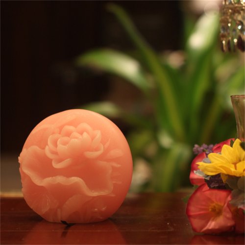 Lotus kerze Lotuskerze Flammenlose Kerze, Lotus Form des flammenlos Echtwachs Elektronische LED Kerzen mit Timer (Geprägte Rosa Lotus) (Lotus) - 2