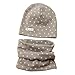 Produktbild Tukistore Baby Kinder Baumwolle Mütze Schal Set Winter Baby Jungen Mädchen Niedlich Beanie Hüte + Loop Schals Set Cartoon-Muster Beanie Mütze Rundschal Halstuch Nackenwärmer Set