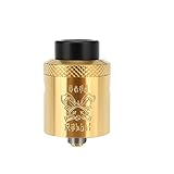  Cigarrillo Electronico Atomizador, Llenado Superior, Diámetro 24 mm con 510 Drip Tips y Bolsa de Accesorios, Sin Nicotina (oro)