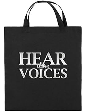 Comedy Bags - HEAR VOICES - LEGION - Jutebeutel bedruckt, Baumwolltasche zwei kurze Henkel aus 100 % Baumwolle...
