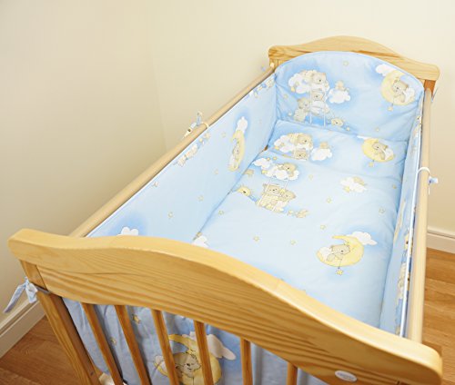 Nursery Baby Cot Bed Bumper / Pad 60x120 / 360cm Long All Round Bumper On the Ladders Blue
