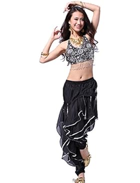 Dancewear Danza del ventre Custome Five Flowers Monete Maniche Top+Tribal Rotate Pantaloni