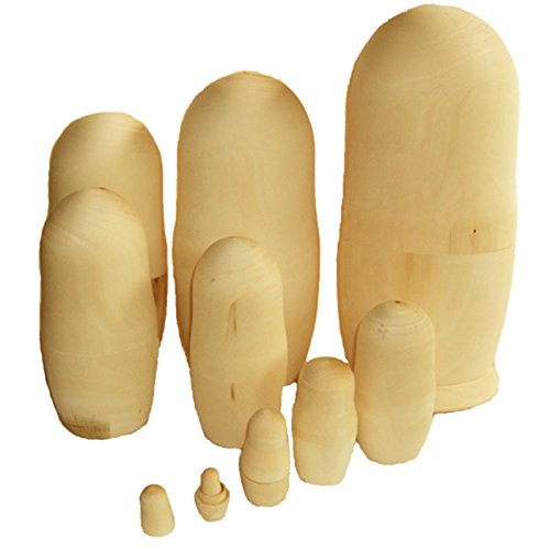 Preisvergleich Produktbild Matroschka, Babuschka, Steckpuppe Rohling 10-tlg. 27cm