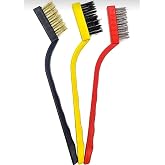 VIVALUXE 3&rsquo;l&uuml; Tel Fır&ccedil;a Seti 18 cm, Pirin&ccedil;, &Ccedil;elik ve Naylon Fır&ccedil;a, Pas, Kir ve Boya Temizleme i&ccedil;in Profesyonel Set