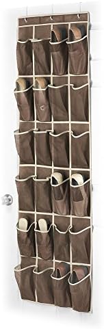 Ticent Hanging Over the Door Mesh Shoe Organiser - 24 Pockets (Java)