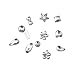 eBoot Silver Nail Art Decorations Nail Stones in 12 Different Shapes and Sizes, 1200 Pieces