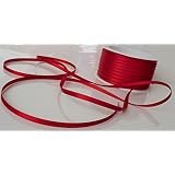 Satinband Rot Mit Goldkante – 50m Lang, 3mm Breit, Für Geschenk, Deko & Schleifen