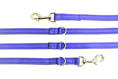 8ft11ft-Police-Style-TrainingObedienceMulti-Functional-Dog-Lead-20mm-Cushioned-Webbing-In-Red-Or-Blue