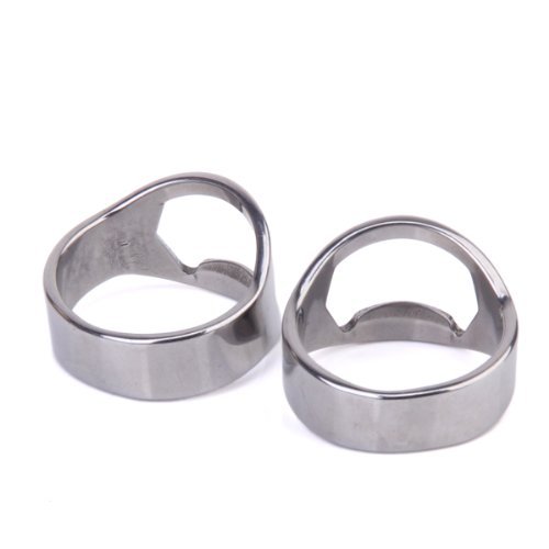 2 Stuck Edelstahl Finger Ring Bierflasche offner Flaschenoffner - 2