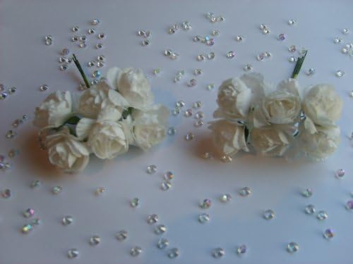 36 WHITE MEDIUM Paper Roses Ideal For Weddings~Wedding Cakes~Celebrations~Crafts~Scrapbooks~Decoration