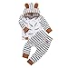 Produktbild DIASTR Baby Mädchen Kleidung Set Säuglingsbaby Jungen Mit Kapuze Feder Gestreifte Spielanzug Overall Kleidung Baby Toddler Kinder Langarm Solid Spielanzug