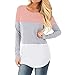 Produktbild bobo4818 Frauen Mutterschaft Spitze gestreift Still-Oberteile Kurz/Langarm Stitching Stillen T-Shirt (XXL, Rosa)