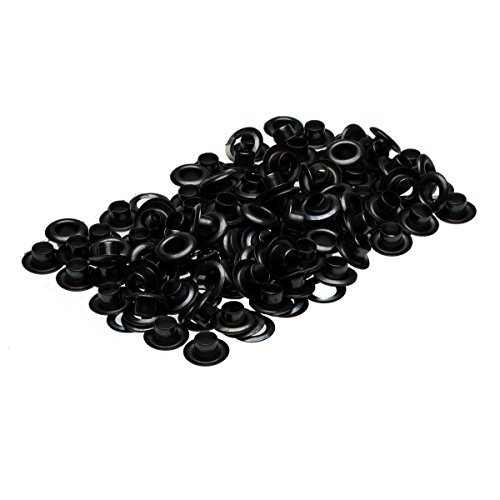 Großpackung Ösen & Scheiben 5 mm Inhalt 100 Stück (Auswahl) silber - gold - brüniert für Leder Planen Zelte Kleidung (brüniert) …