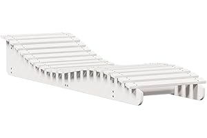 vidaXL Chaise Longue, Transat de Patio, Lit de Repos de Jardin, Bain de Soleil Piscine Terrasse Balcon, Moderne, Blanc Bois Massif de Pin