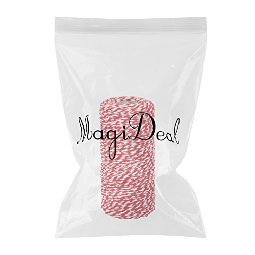 100m Wickeln Geschenk Baumwollseil Band Schnur Seil Schnur String Rot, Weiss - 2