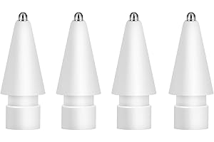 Amtake Verbesserte Ersatzspitzen/Spitze für Apple Pencil 2. / 1. Generation, Apple Pencil Stiftspitze kompatibel mit iPad Mini iPad Pro (4 Stück)