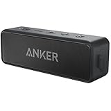 Anker SoundCore 2 Bluetooth Lautsprecher mit Dual-Treiber besserem Bass, 24 St Spielzeit, 20 M Reichweite, IPX5 Wasserfest mit Eingebauten Mikrofon, Kabelloser Lautsprecher für iPhone, Samsung usw.(Schwarz)