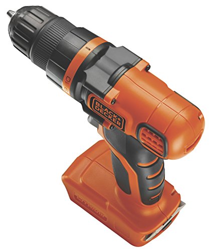 Black + Decker 18V Lithium-Ionen Akku-Bohrschrauber, ohne Akku und Ladegerät, 10 Drehmomentstufen, LED-Licht, BDCDD18N - 2