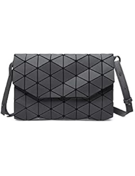 Frauen PU Leder Umschlag Schulter Messenger Bag Rhombus Muster Mode Geometrische Tasche Pailletten Clutch Handtaschen
