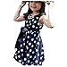 Produktbild Vovotrade® 1PC Kinder Kinder Kleidung Tupfen-Mädchen Chiffon Sommerkleid Kleid (Blau, Size:100 cm)