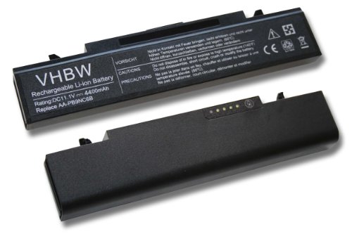 vhbw Li-Ion Akku 4400mAh (11.1V) schwarz für Notebook Laptop Samsung RV515 S04de, RV515 S05, RV711, RV720 wie AA-PB9NC6B, AA-PB9NC6W.