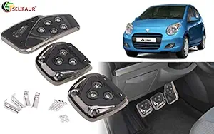 Selifaur - 3 Pcs Black Non-Slip Manual Car Pedals kit Pad Covers Set for Maruti Suzuki A-Star