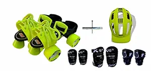Jaspo Road Razor Adjustable Senior Roller Skates Combo Suitable for Age Group 6 to 14 Years